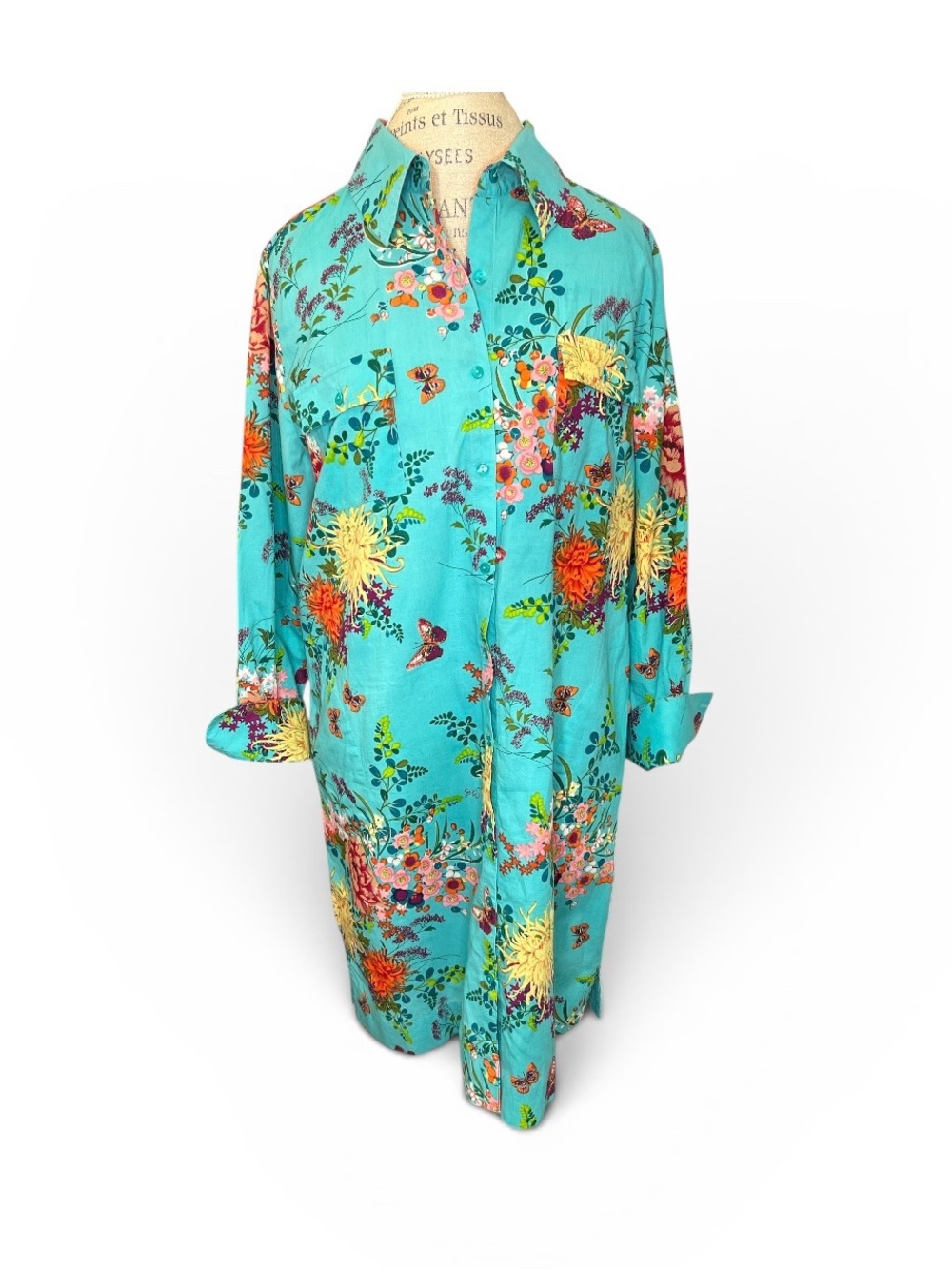 Soft Surroundings Floral Tunic Shirt Dress – Petite Large (PL)